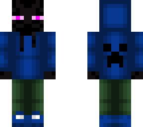 enderman in blue hoodie
