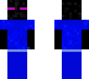 enderman wearing blue shirt and pant