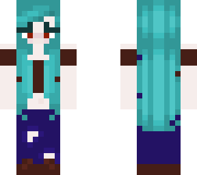 gothic teal and dark red girl