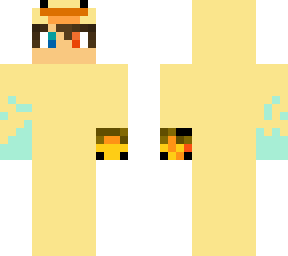 ice and fire boy in duck costume