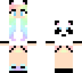 panda girl with rainbow hair