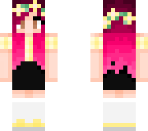 pink hair plaid shirt with flower crown