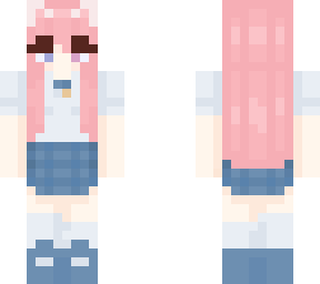 pink haired cat girl skirt