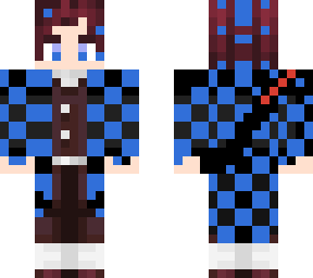 tanjiro edited blue with katana