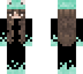 aqua flames outfit with froggy hat and brown hair