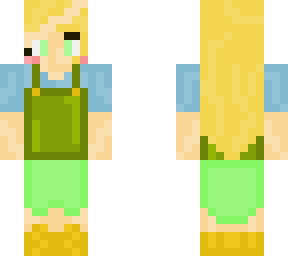 blonde overalls girl