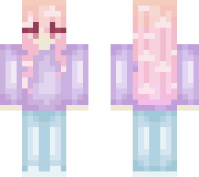 blue,purple and pink girl