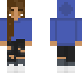 cool girl with blue hoodie and jeans