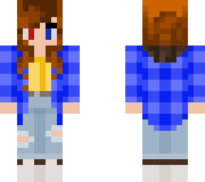 girl with blue checked shirt and yellow vest - ce