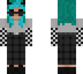 green and blue short hair e girl