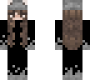 grey flames outfit with froggy hat and brown hair