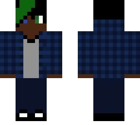me in a blue flannel with blue and green eyes