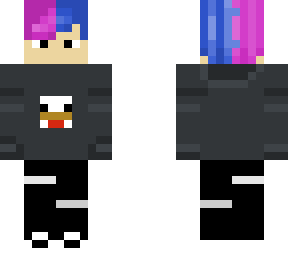 pink boy with pink and blue hair and chicken shirt
