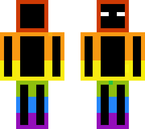 black avatar with rainbow outlining and eyes