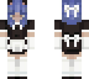 blue haired maid
