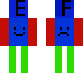 colored skin e and f