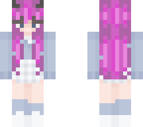 cute blue devil pink hair