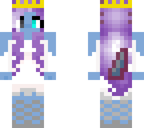 female cyan/purple axolotl w/ crown