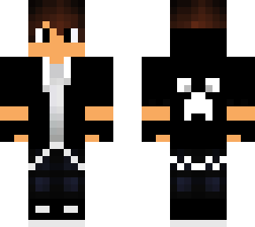 gamerboy with creeper black and white