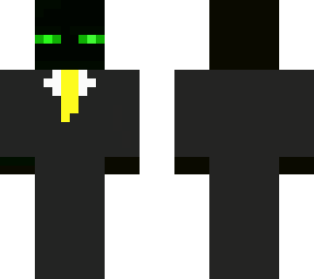 green ender man in a suit