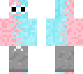 pink cotton candy man with blue and pants