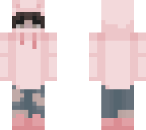 pink frog hood - boy
