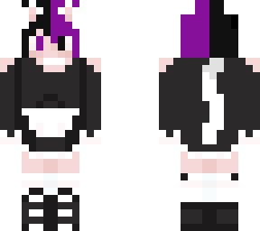 purple and black femboy catmaid