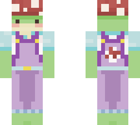 purple overall mushroom frog