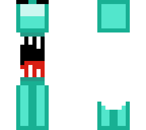 among us cyan impostor with lab coat and raised eyerows