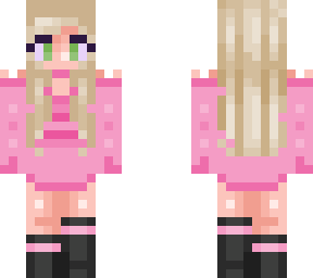 blonde pastel pink jumper girl
