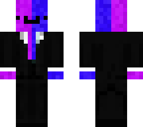blue and purple in a suit