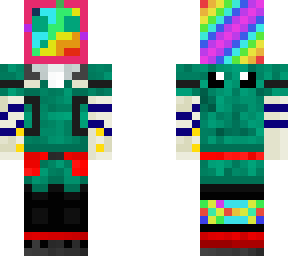 deku with a rainbow head