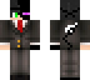 dude in a suit and enderman mask