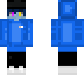 jr5 minecraft skin blue hoodie boy black hat