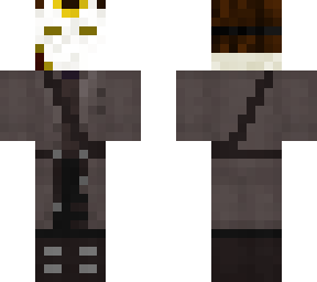 masked with burned face that has golden pieces in and also the coat