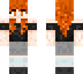 orange-haired girl with black tank tops