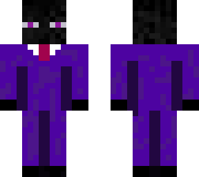 an enderman in a purple suit