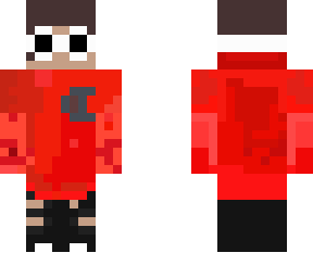 boy in red champion hoodie with goggy glasses