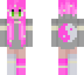 cute pink ying and yang girl
