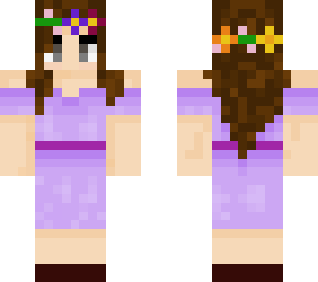 female with purple dress and flower crown (classic)