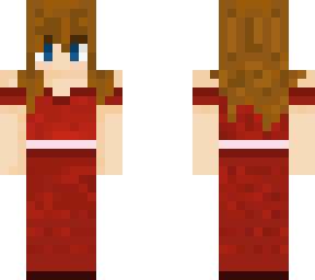 female with red dress