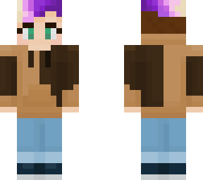 girl with ombre purple and blonde hair and black and brown hoodie