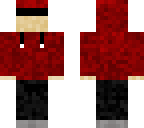 man with red hoodie