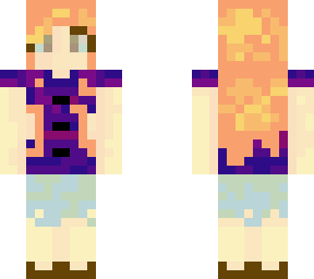 minecraft girl with purple and short pants