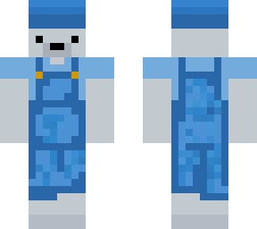 polar bear in overalls
