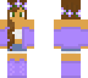 purple flower crown person