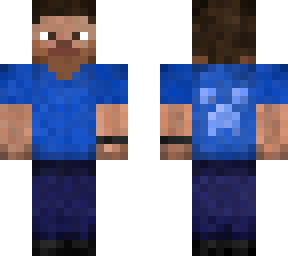 steve with a creeper shirt