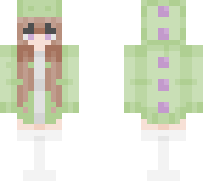 ~dino~ //green dino hoodie w/ brown hair