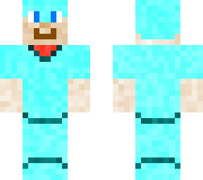 blond boy with red shirt and blue pants with diamond armor