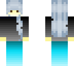 blue hair girl skin